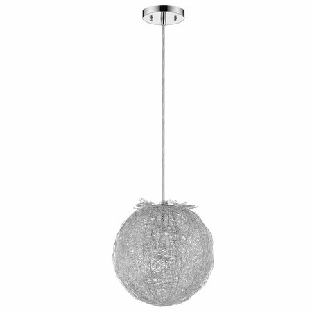 ESTALLAR 8 in. Distratto 1-Light Polished Chrome Pendant Enmeshed Aluminum Wire Shade ES3656821